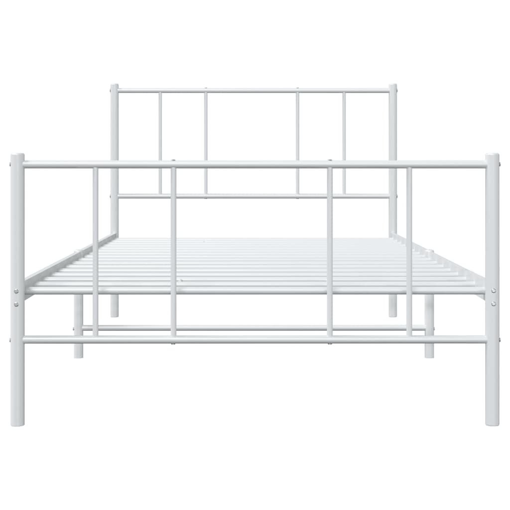 Giroletto con Testiera e Pediera Metallo Bianco 80x200 cm | homemem39