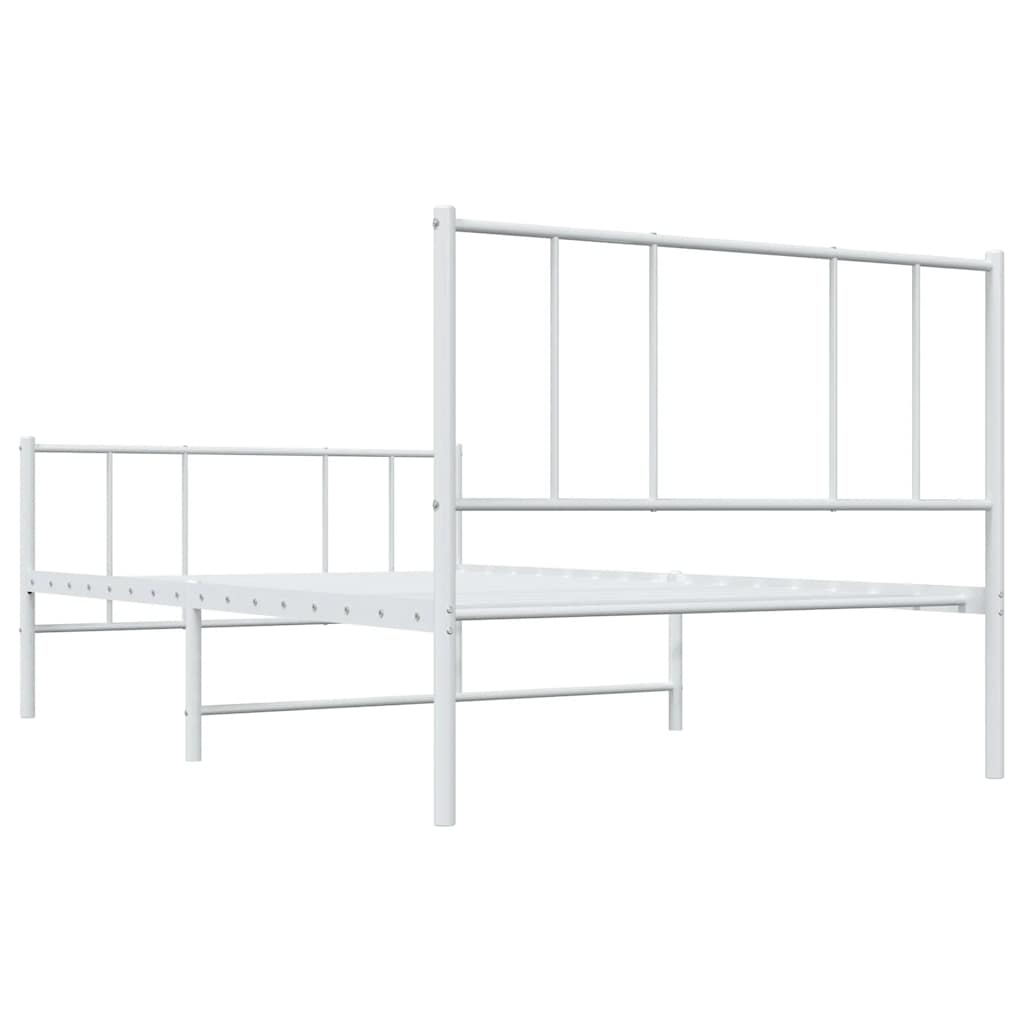 Giroletto con Testiera e Pediera Metallo Bianco 80x200 cm | homemem39