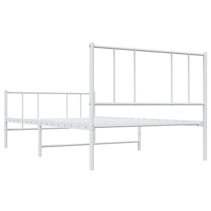Giroletto con Testiera e Pediera Metallo Bianco 80x200 cm | homemem39