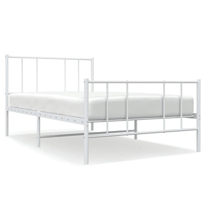 Giroletto con Testiera e Pediera Metallo Bianco 90x200 cm | homemem39