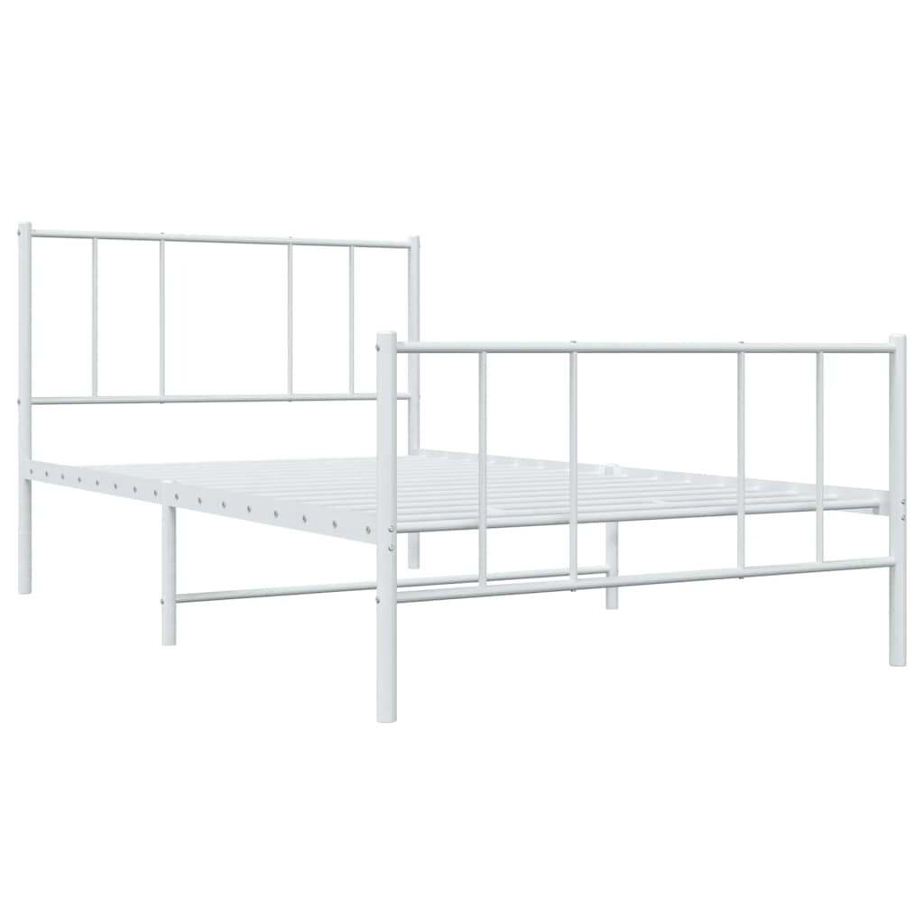 Giroletto con Testiera e Pediera Metallo Bianco 90x200 cm | homemem39