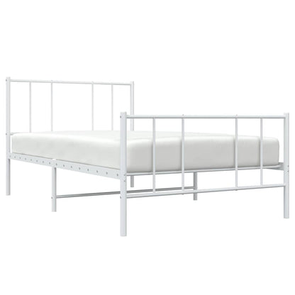 Giroletto con Testiera e Pediera Metallo Bianco 90x200 cm | homemem39