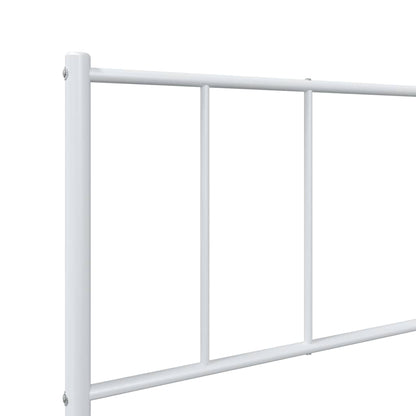 Giroletto con Testiera e Pediera Metallo Bianco 90x200 cm | homemem39