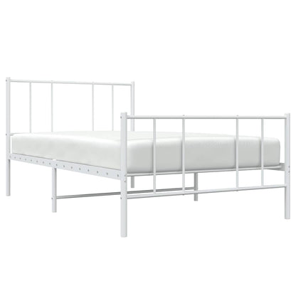 Giroletto con Testiera e Pediera Metallo Bianco 100x190 cm | homemem39