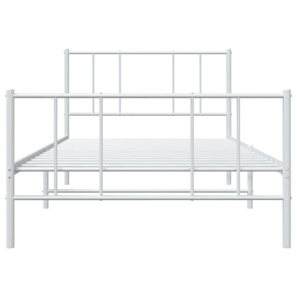 Giroletto con Testiera e Pediera Metallo Bianco 100x190 cm | homemem39