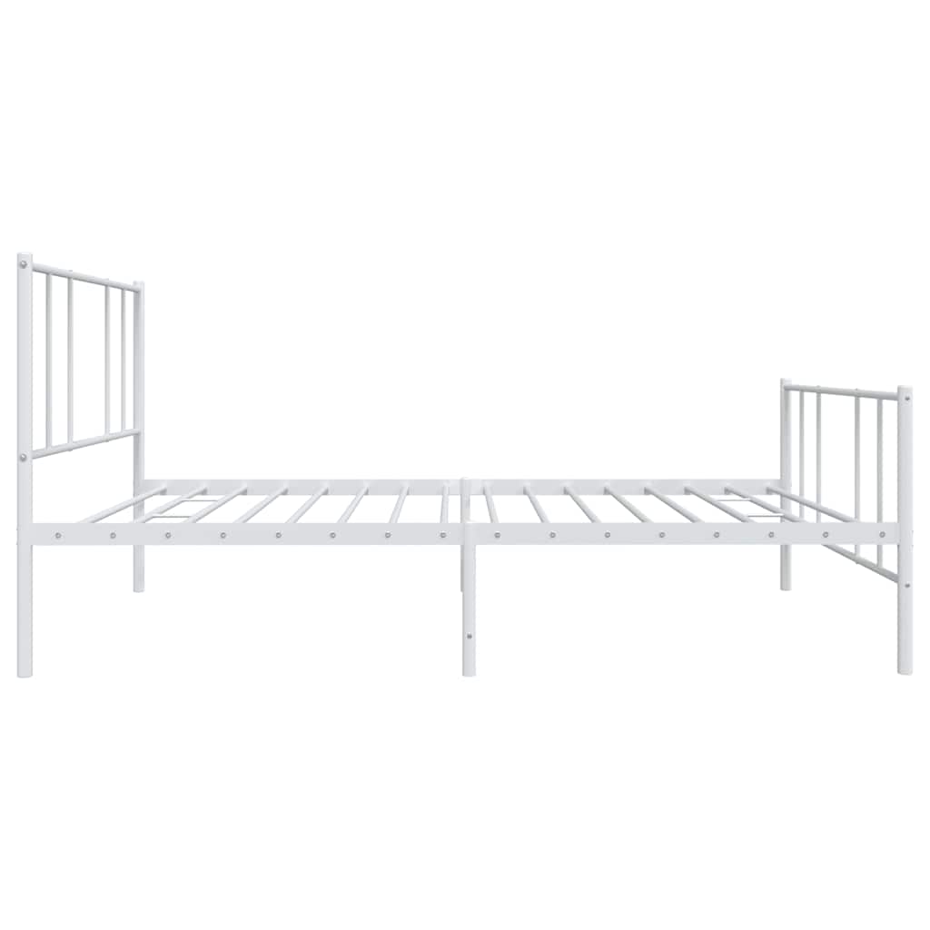 Giroletto con Testiera e Pediera Metallo Bianco 100x190 cm | homemem39