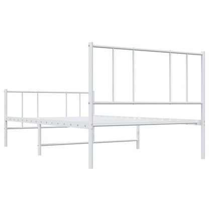 Giroletto con Testiera e Pediera Metallo Bianco 100x190 cm | homemem39