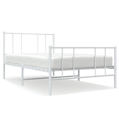 Giroletto con Testiera e Pediera Metallo Bianco 107x203 cm | homemem39
