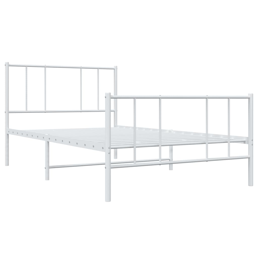 Giroletto con Testiera e Pediera Metallo Bianco 107x203 cm | homemem39