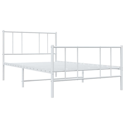 Giroletto con Testiera e Pediera Metallo Bianco 107x203 cm | homemem39