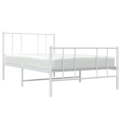 Giroletto con Testiera e Pediera Metallo Bianco 107x203 cm | homemem39