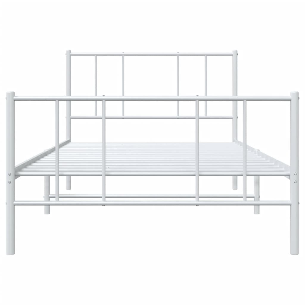 Giroletto con Testiera e Pediera Metallo Bianco 107x203 cm | homemem39
