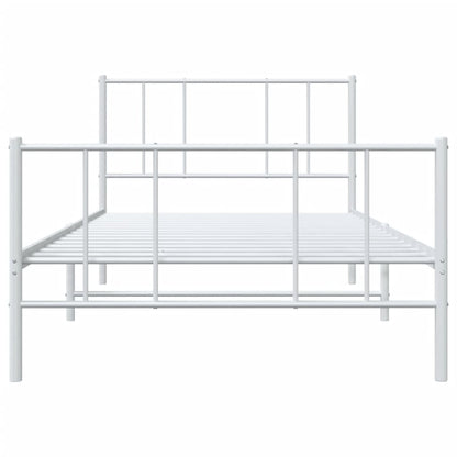 Giroletto con Testiera e Pediera Metallo Bianco 107x203 cm | homemem39