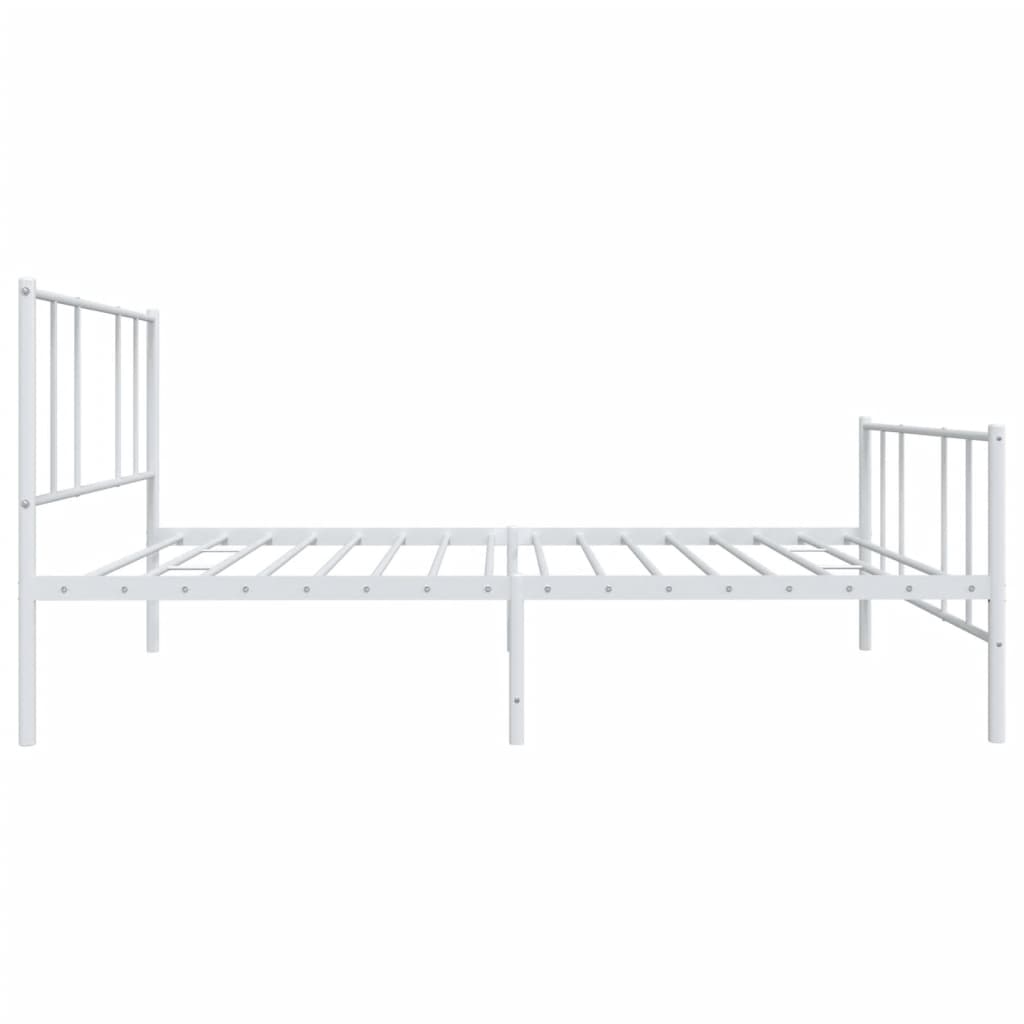 Giroletto con Testiera e Pediera Metallo Bianco 107x203 cm | homemem39