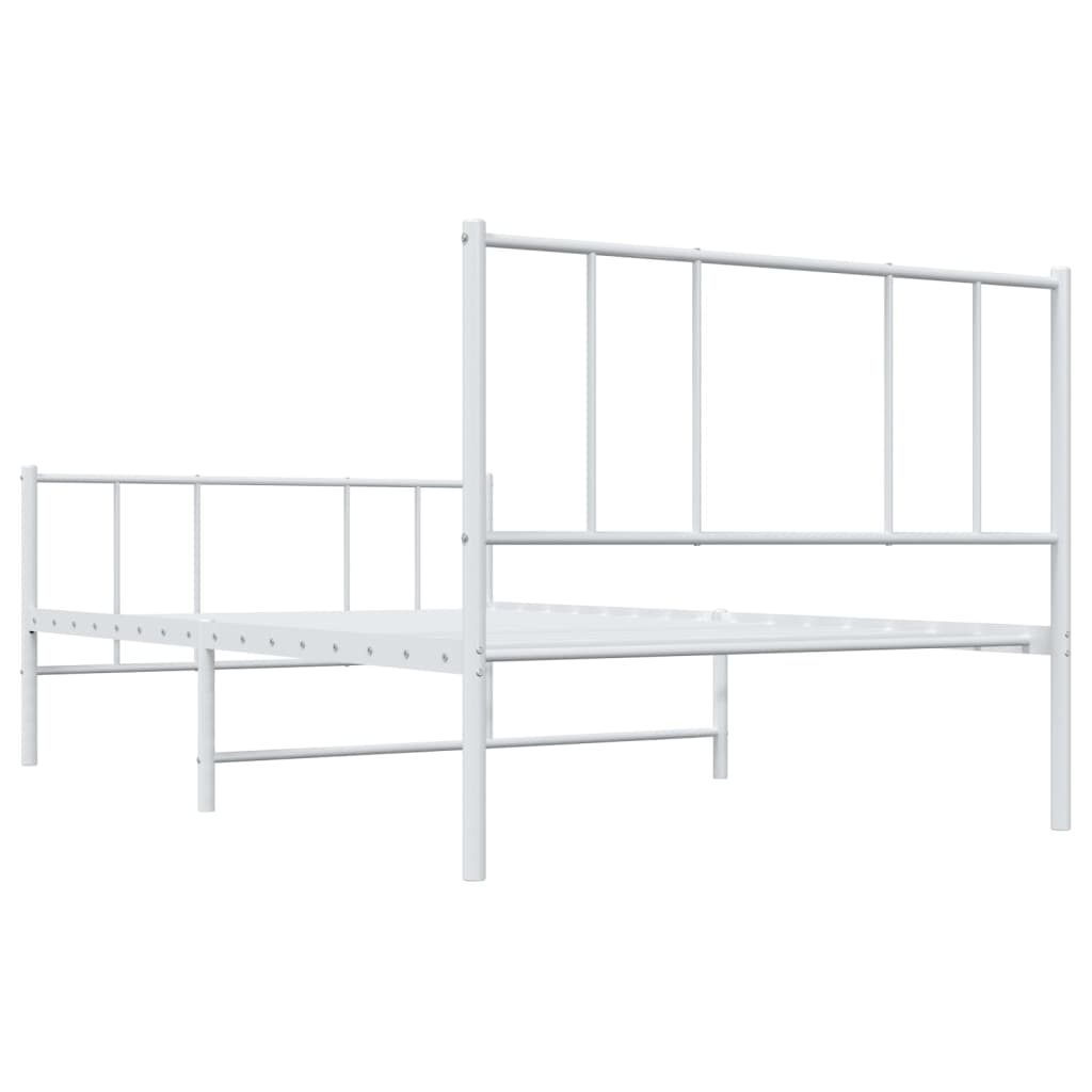 Giroletto con Testiera e Pediera Metallo Bianco 107x203 cm | homemem39