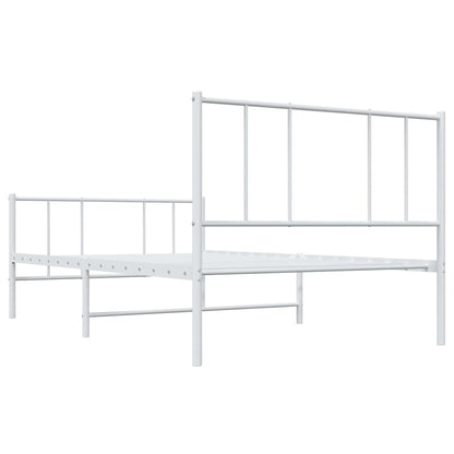 Giroletto con Testiera e Pediera Metallo Bianco 107x203 cm | homemem39