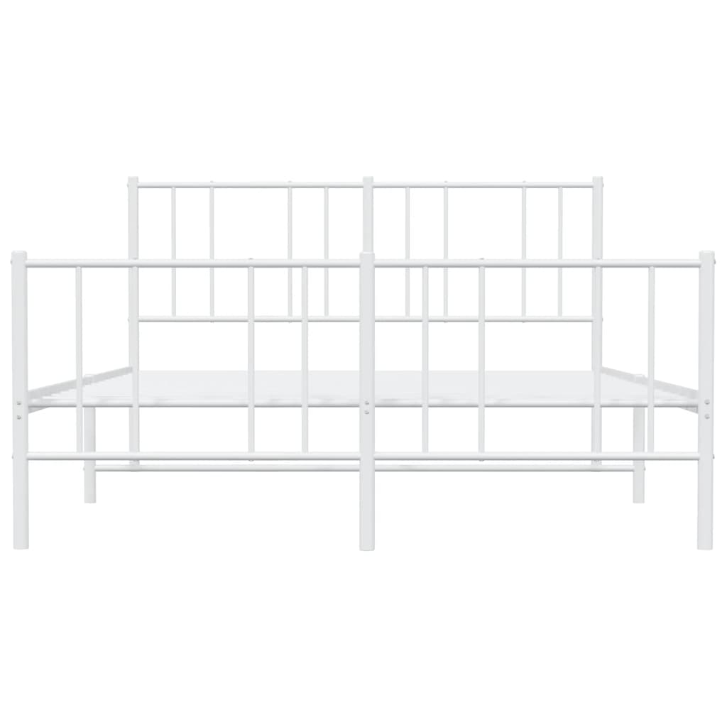 Giroletto con Testiera e Pediera Metallo Bianco 120x200 cm
