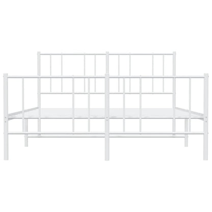 Giroletto con Testiera e Pediera Metallo Bianco 120x200 cm