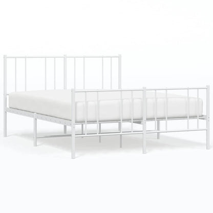 Giroletto con Testiera e Pediera Metallo Bianco 135x190 cm | homemem39