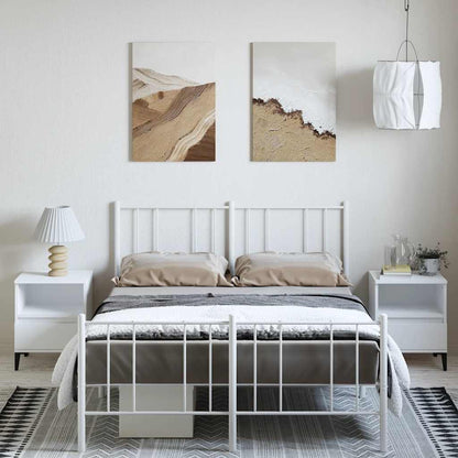 Giroletto con Testiera e Pediera Metallo Bianco 135x190 cm | homemem39