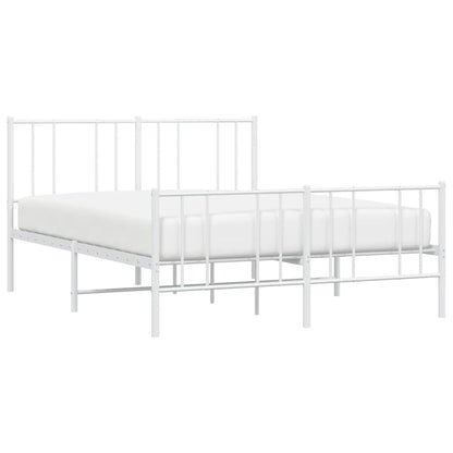 Giroletto con Testiera e Pediera Metallo Bianco 135x190 cm | homemem39