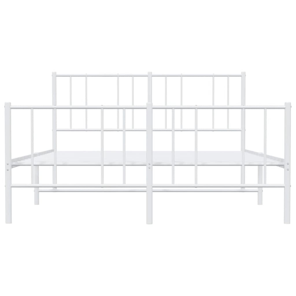 Giroletto con Testiera e Pediera Metallo Bianco 135x190 cm | homemem39