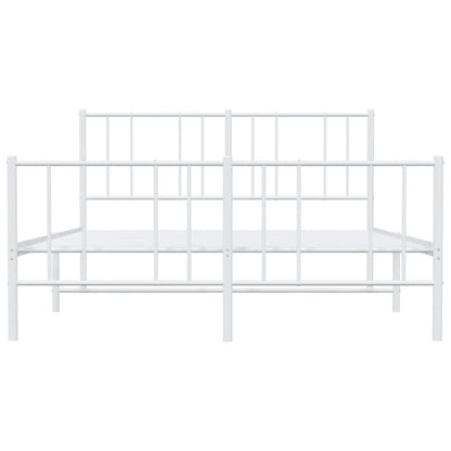 Giroletto con Testiera e Pediera Metallo Bianco 135x190 cm | homemem39