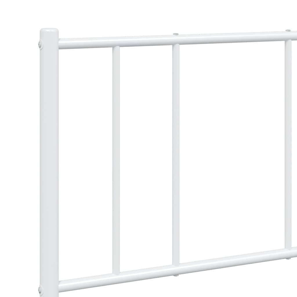 Giroletto con Testiera e Pediera Metallo Bianco 135x190 cm | homemem39