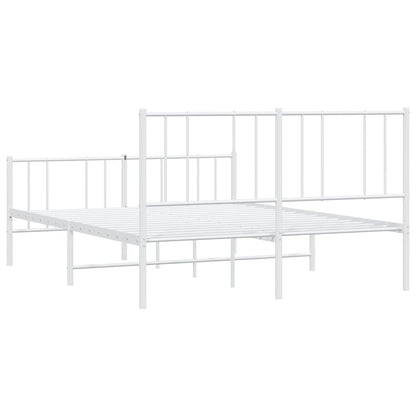 Giroletto con Testiera e Pediera Metallo Bianco 140x190 cm