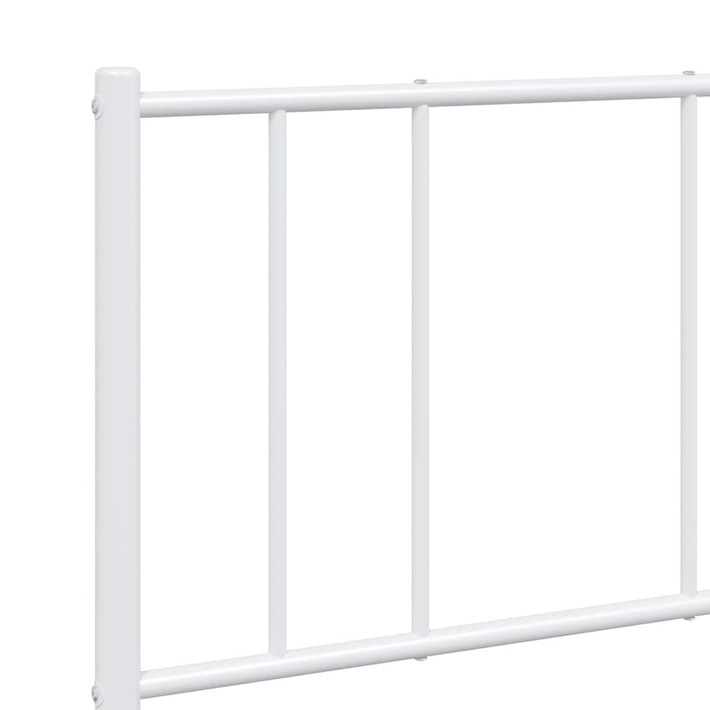 Giroletto con Testiera e Pediera Metallo Bianco 140x190 cm