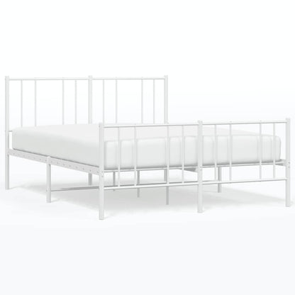 Giroletto con Testiera e Pediera Metallo Bianco 140x200 cm | homemem39
