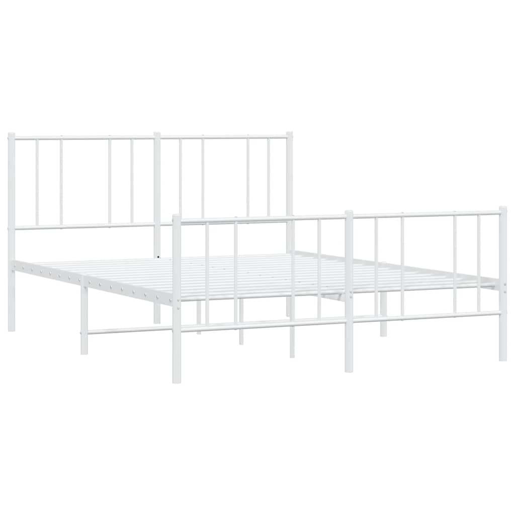 Giroletto con Testiera e Pediera Metallo Bianco 140x200 cm | homemem39