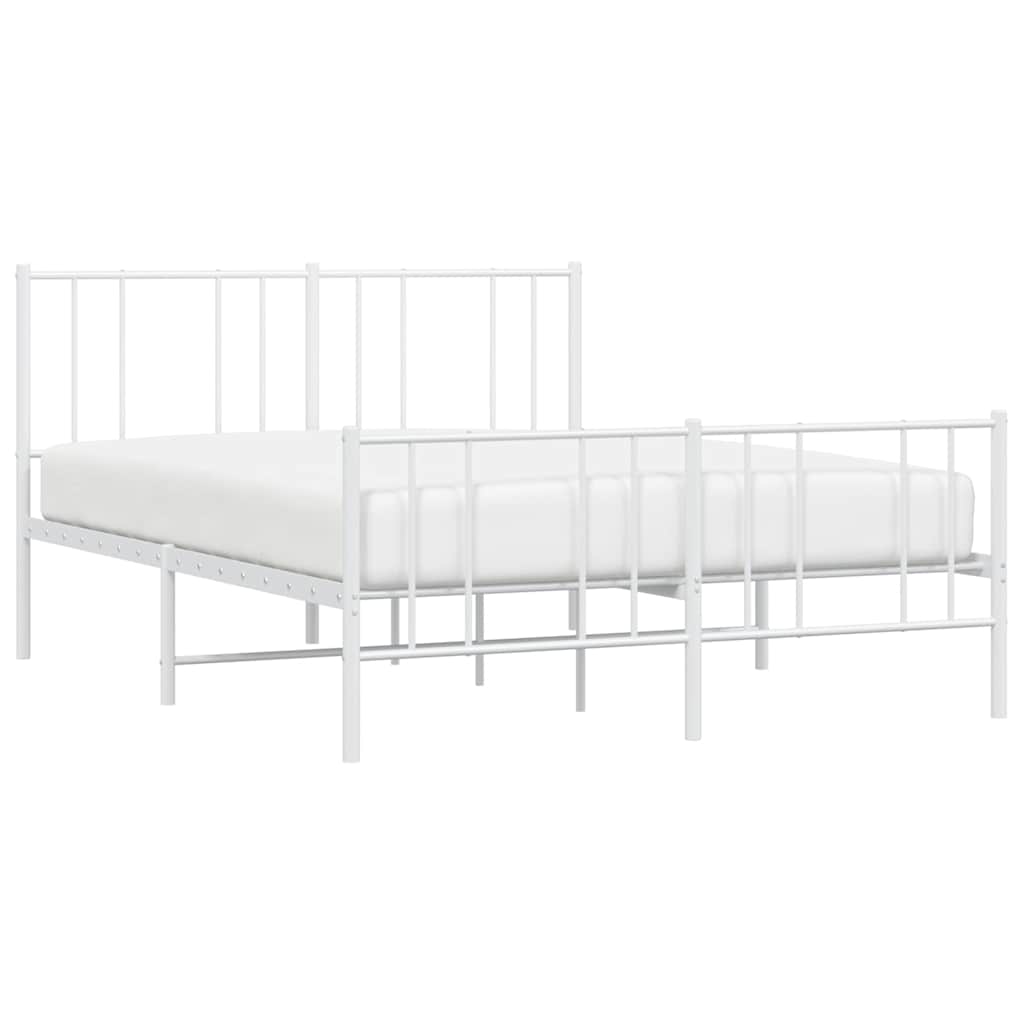 Giroletto con Testiera e Pediera Metallo Bianco 140x200 cm | homemem39