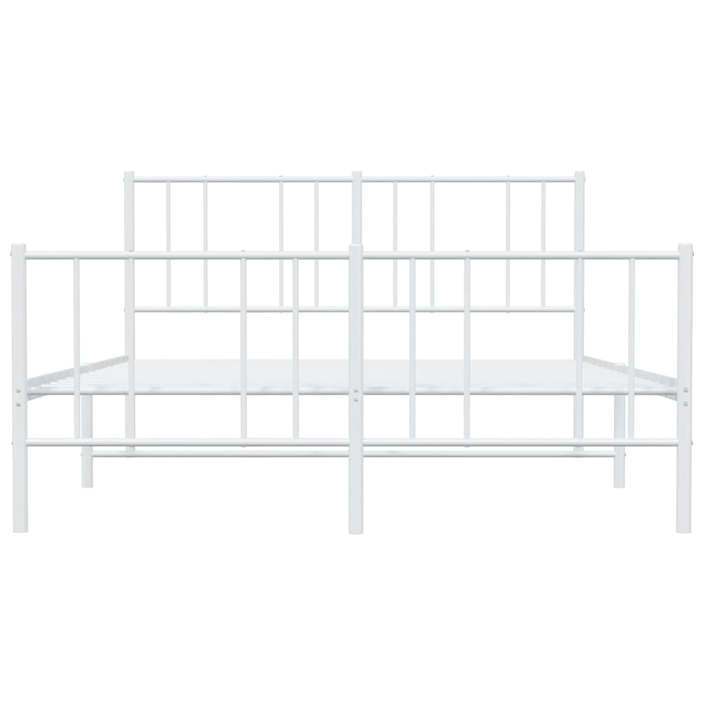 Giroletto con Testiera e Pediera Metallo Bianco 140x200 cm | homemem39