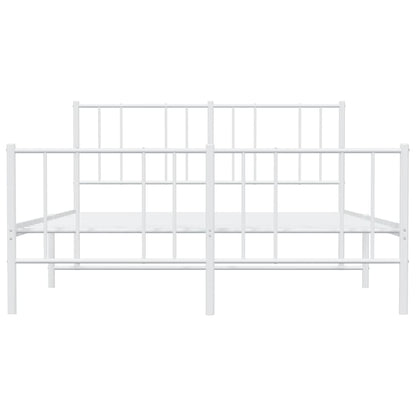 Giroletto con Testiera e Pediera Metallo Bianco 140x200 cm | homemem39
