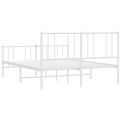 Giroletto con Testiera e Pediera Metallo Bianco 140x200 cm | homemem39