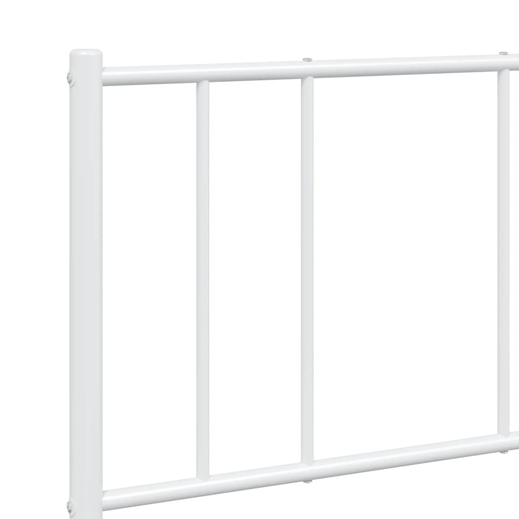 Giroletto con Testiera e Pediera Metallo Bianco 140x200 cm | homemem39