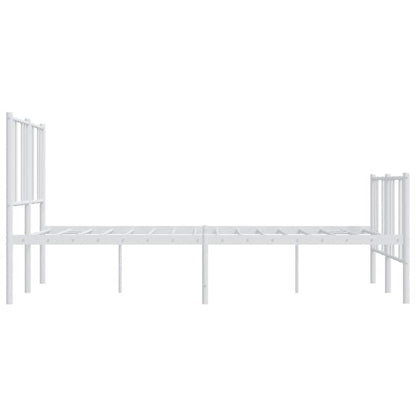 Giroletto con Testiera e Pediera Metallo Bianco 150x200 cm | homemem39