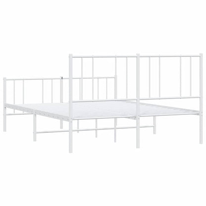 Giroletto con Testiera e Pediera Metallo Bianco 150x200 cm | homemem39