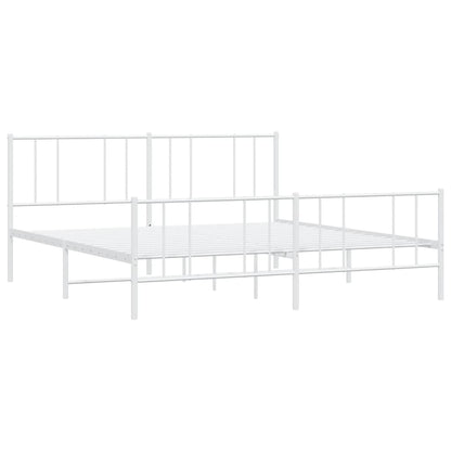 Giroletto con Testiera e Pediera Metallo Bianco 180x200 cm | homemem39