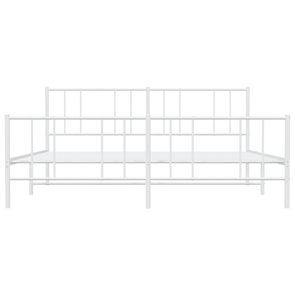 Giroletto con Testiera e Pediera Metallo Bianco 180x200 cm | homemem39