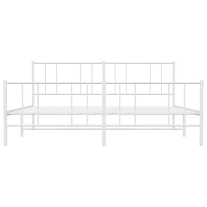 Giroletto con Testiera e Pediera Metallo Bianco 180x200 cm | homemem39