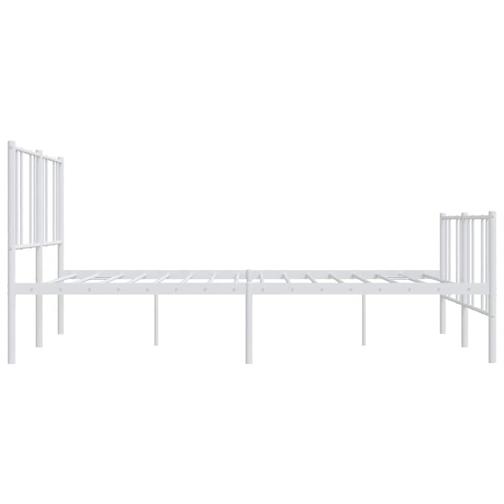 Giroletto con Testiera e Pediera Metallo Bianco 180x200 cm | homemem39