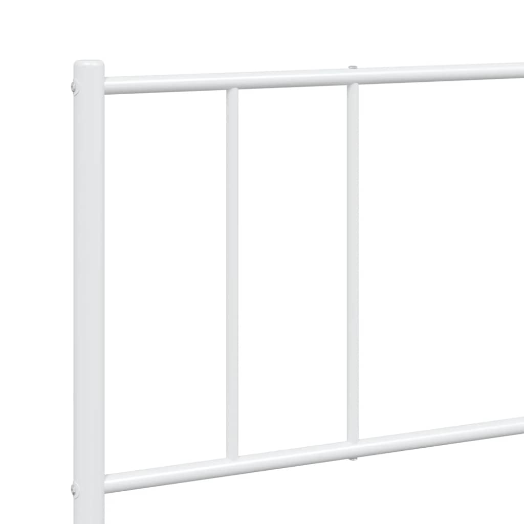 Giroletto con Testiera e Pediera Metallo Bianco 180x200 cm | homemem39