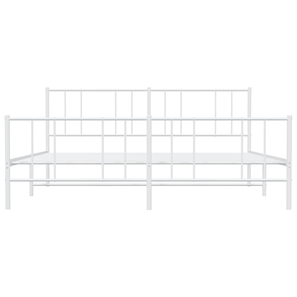 Giroletto con Testiera e Pediera Metallo Bianco 183x213 cm | homemem39