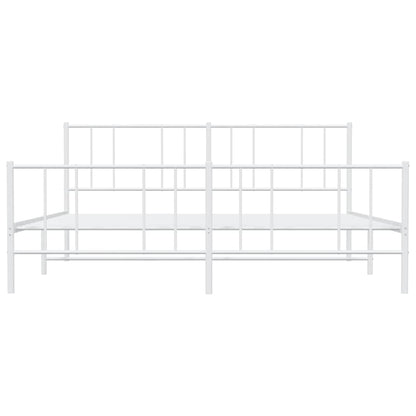 Giroletto con Testiera e Pediera Metallo Bianco 183x213 cm | homemem39