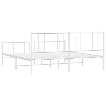 Giroletto con Testiera e Pediera Metallo Bianco 183x213 cm | homemem39