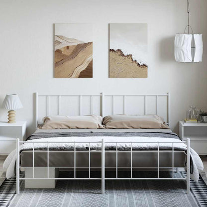 Giroletto con Testiera e Pediera Metallo Bianco 193x203 cm | homemem39