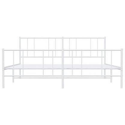 Giroletto con Testiera e Pediera Metallo Bianco 193x203 cm | homemem39