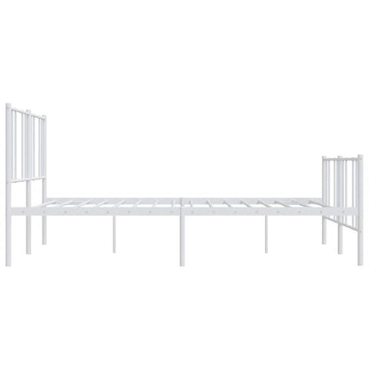 Giroletto con Testiera e Pediera Metallo Bianco 193x203 cm | homemem39